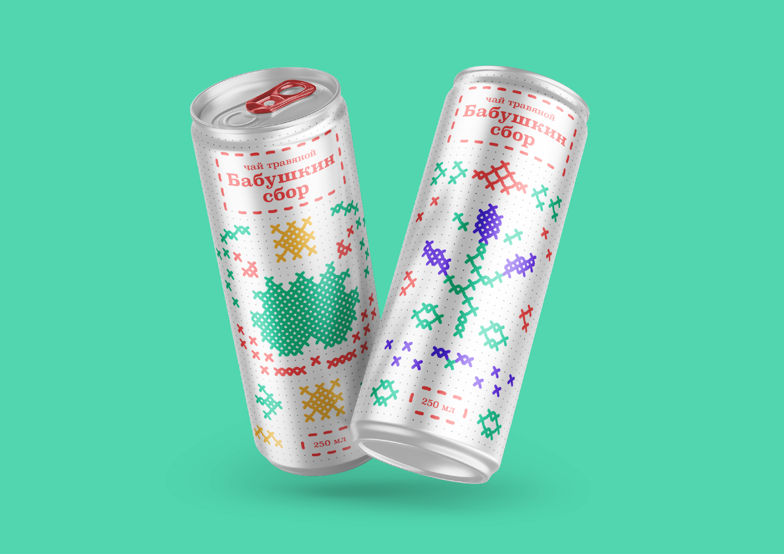 冰茶飲料包裝設(shè)計(jì)（十字繡馬賽克風(fēng)格）