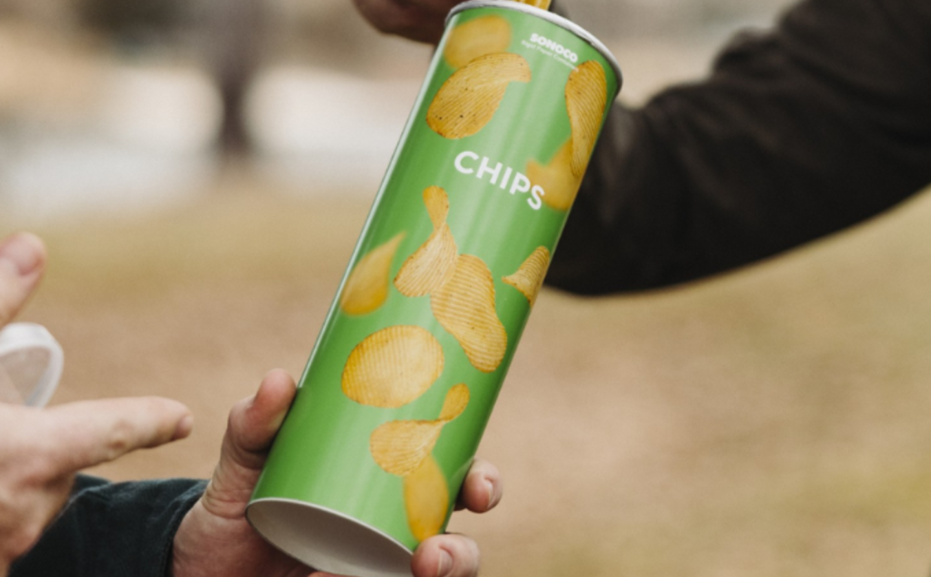 紙罐薯片包裝設(shè)計(jì)，Sonoco 推出紙罐，甚至底部也是紙質(zhì)的