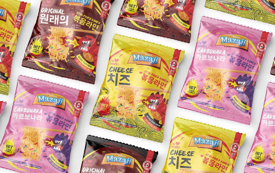 熱辣的馬扎吉方便面包裝設(shè)計(jì)Mazaji Noodles